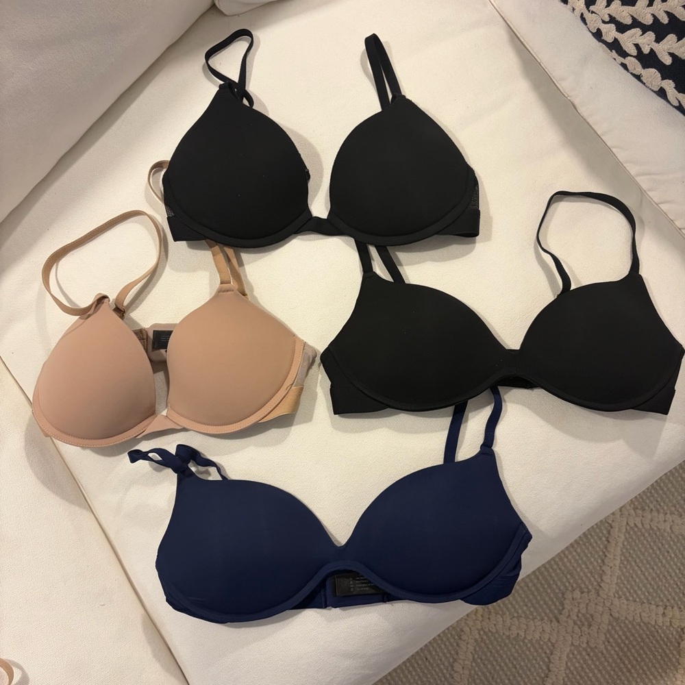 Pepper 4 Bra Bundle  Set - Black, Navy, and Tan 32B